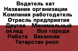 Водитель кат › Название организации ­ Компания-работодатель › Отрасль предприятия ­ Другое › Минимальный оклад ­ 1 - Все города Работа » Вакансии   . Татарстан респ.